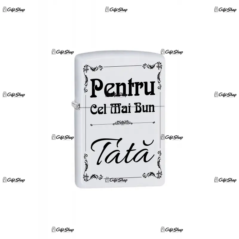 Cel mai bun tata, bricheta metalica gravata laser cu mesaj